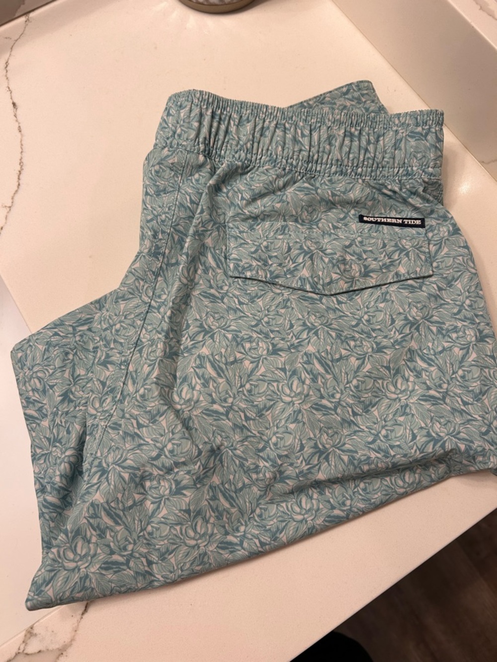 Southern Tide Light Blue Floral Swim Shorts